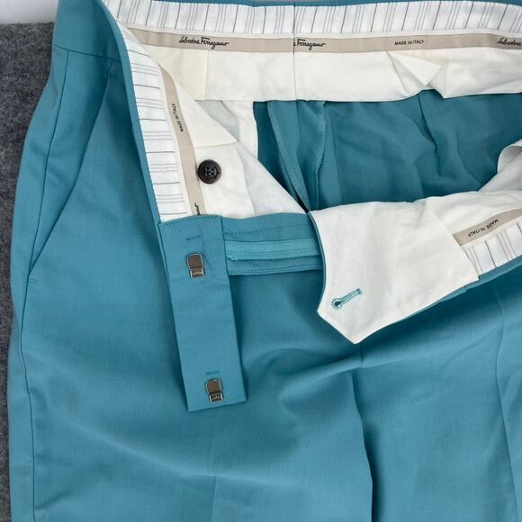 Ferragamo Wool Trouser Size 4 It 40 Blue - Picture 7 of 7